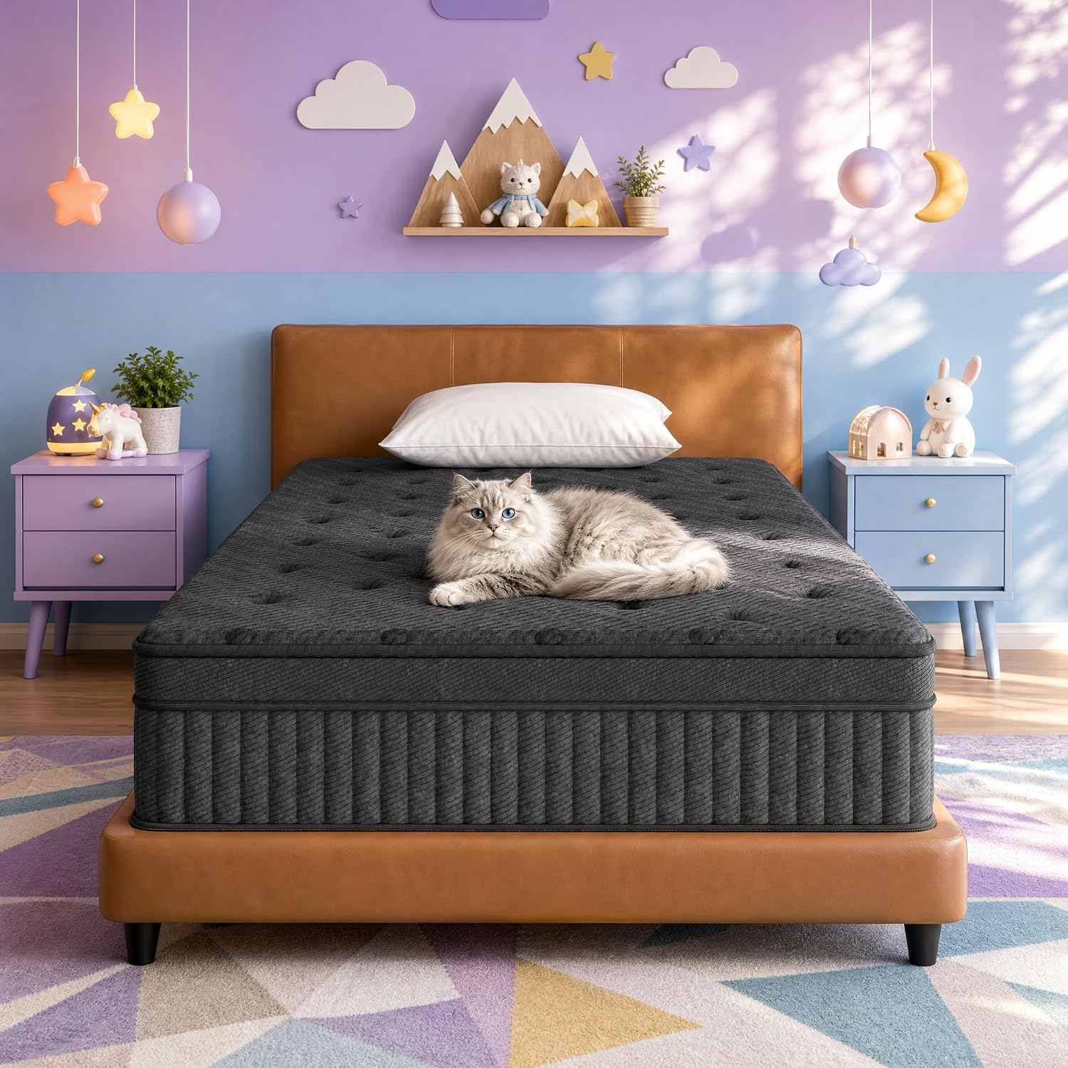 Parpara 12 Inch Twin Hybrid Mattress, Medium Firm, Pocket Coils | Supportive, easy-to-turn design; quieter sleep with less transfer; reinforced structure enhances stability on bed frames