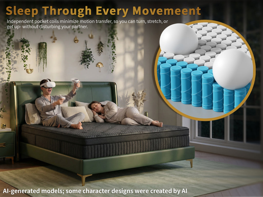 Parpara 12" Full Mattress,Multi-Zone Pocket Spring Support,Medium Firm