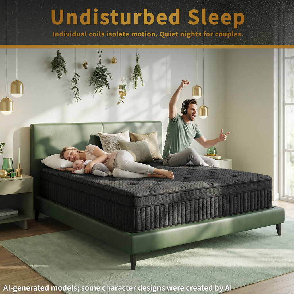 Parpara 12 Inch Queen Hybrid Mattress, Medium Firm, Pocket Coils